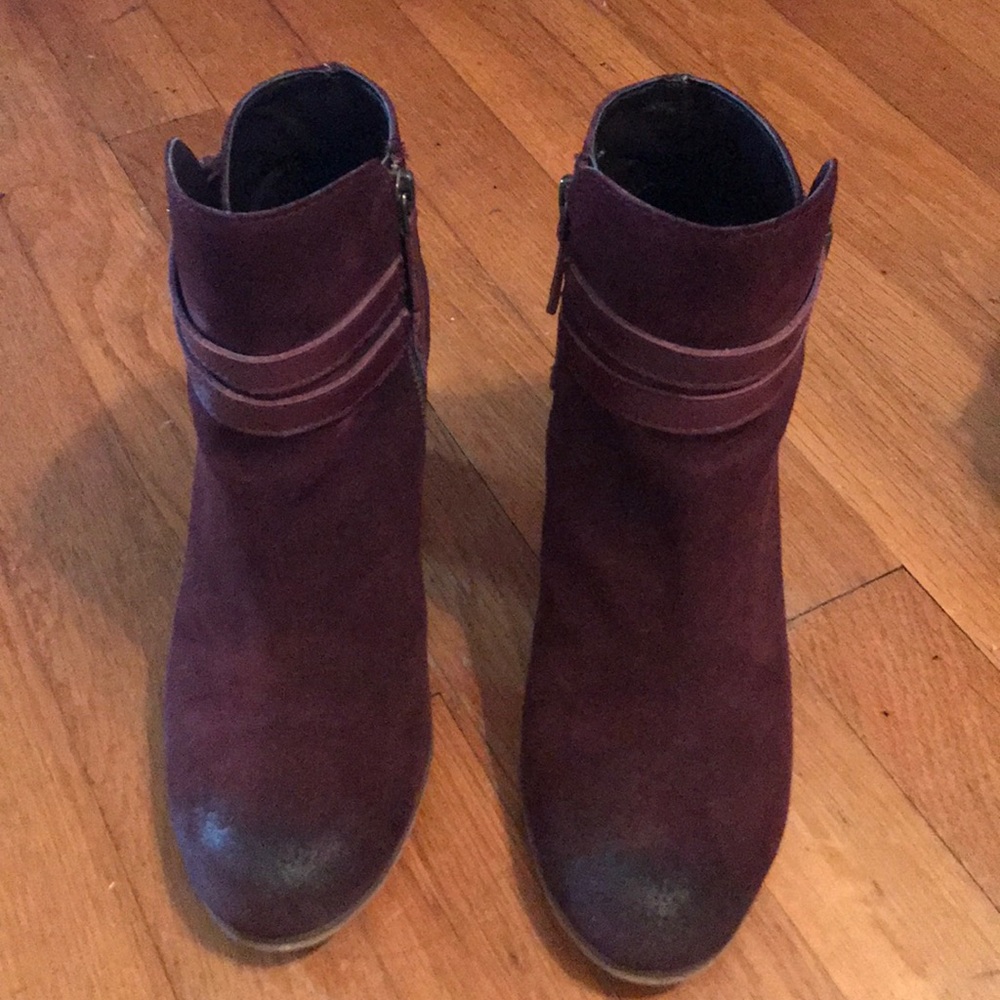 BP Burgundy/Oxblood suede booties - sz 7.5